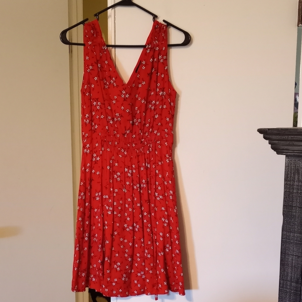 Mercer & Madison red floral print dress with pockets
